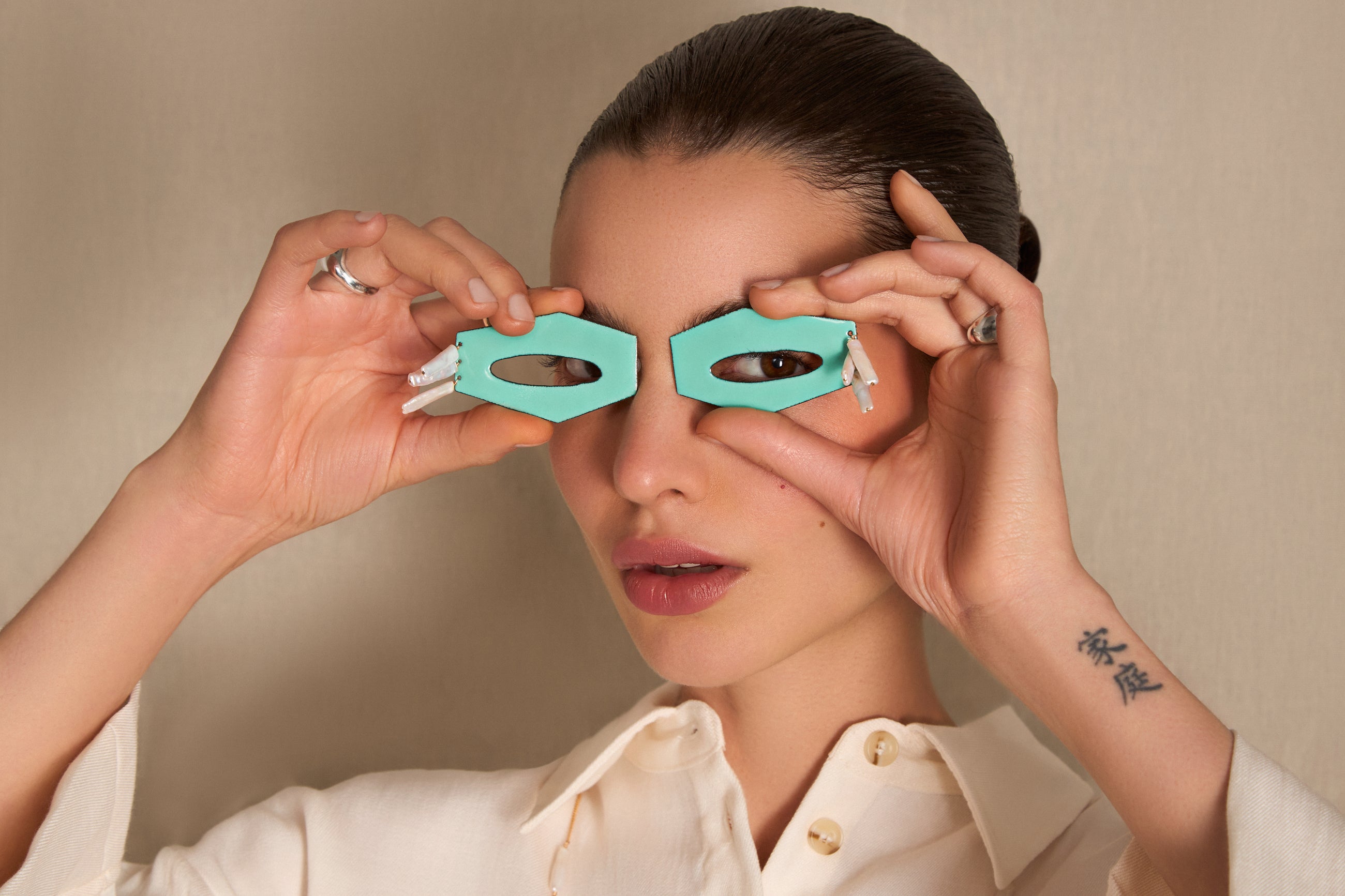 Hex & the City Pearl Enamel Earrings