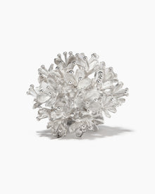 Round Wrapped Flower Bouquet Silver Ring