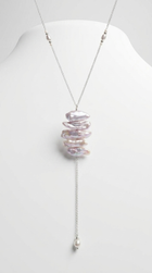 Biwa Pearls Lariat Gold Necklace