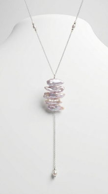 Biwa Pearls Lariat Gold Necklace