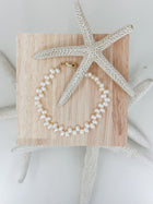 Pulsera de perlas ovaladas onduladas