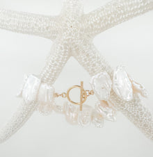 Biwa Pearl Bracelet with Toggle Clasp