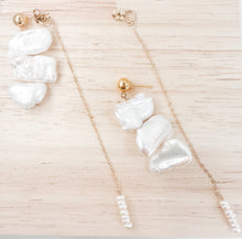 Pendientes Savvy de perla Biwa de doble gota