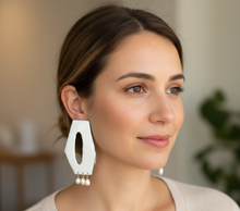 Hex & the City Pearl Enamel Earrings