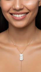 Biwa Pearls Lariat Gold Necklace