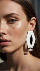 Hex & the City Pearl Enamel Earrings