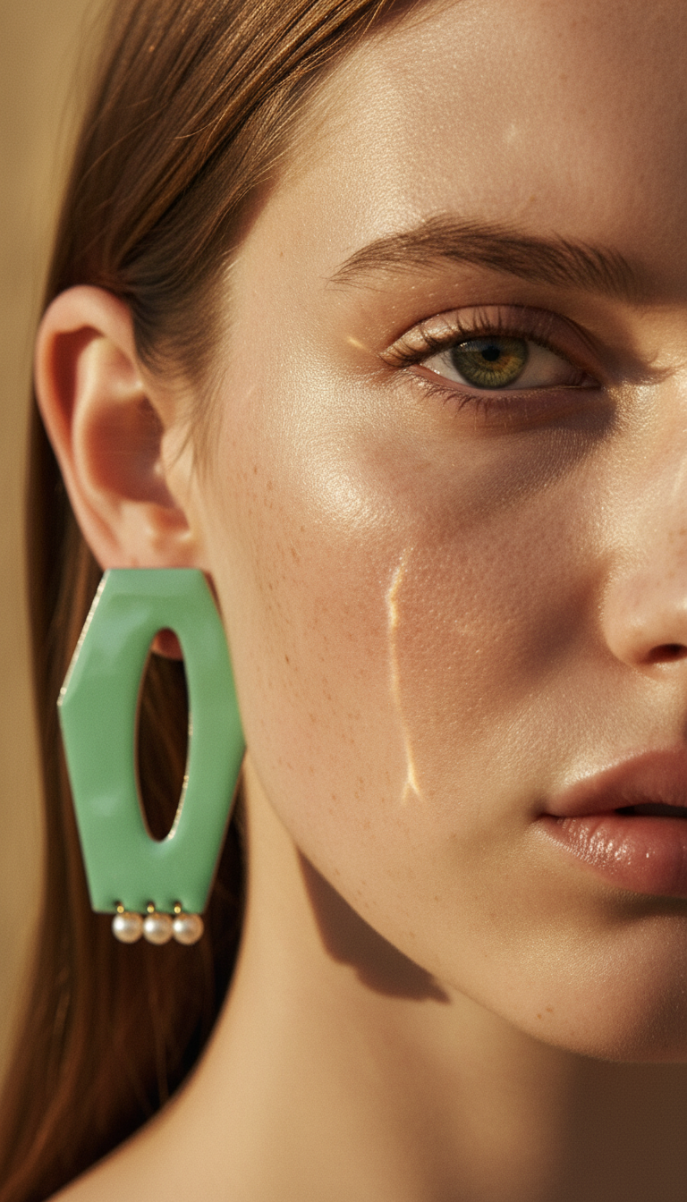 Hex & the City Pearl Enamel Earrings