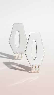 Hex & the City Pearl Enamel Earrings