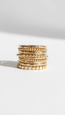 Delicate Beads Stackable Gold Ring