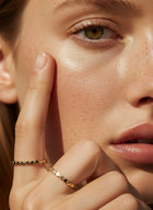 Delicate Flat Beads Stackable Gold Ring