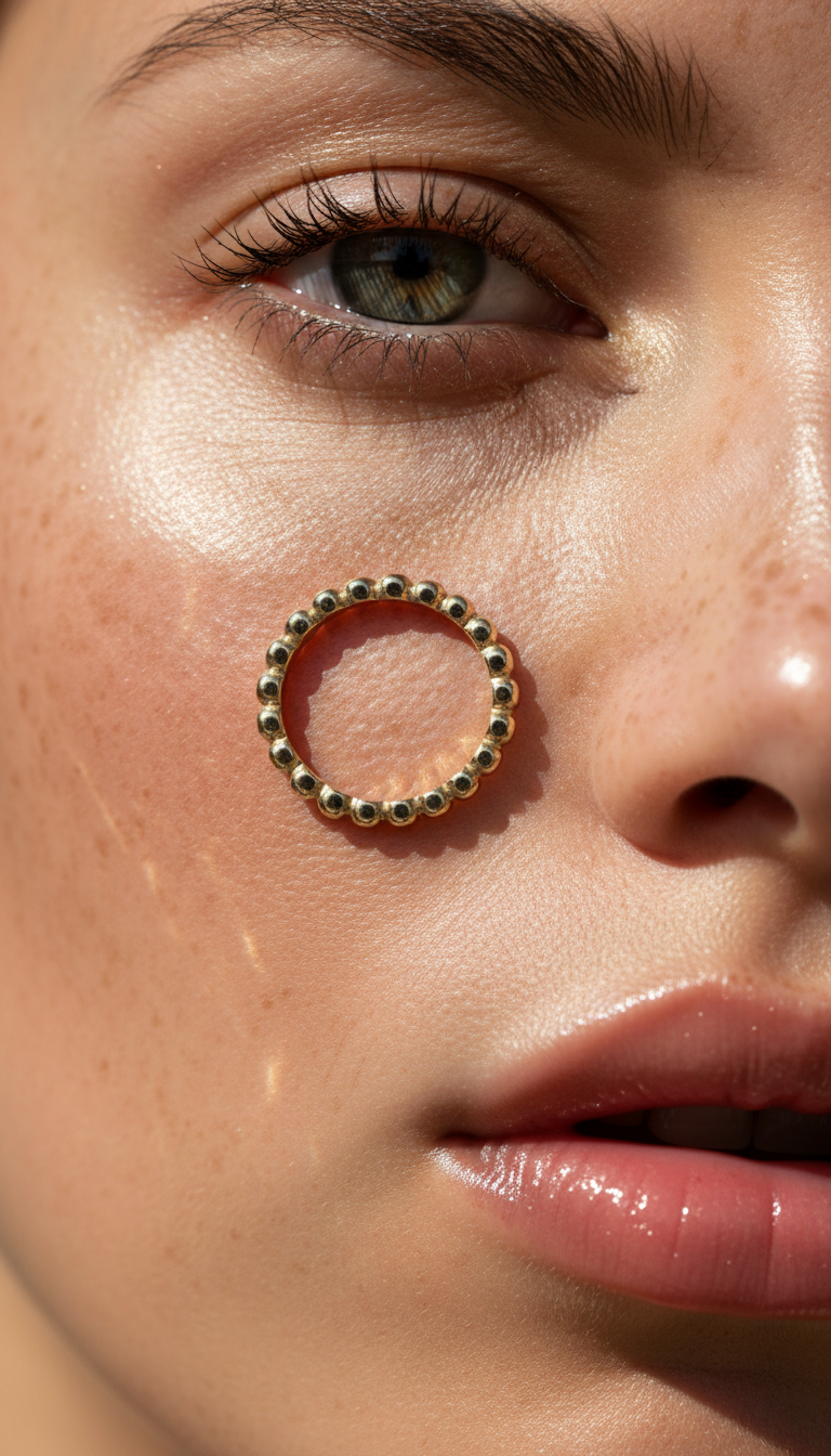 Delicate Beads Stackable Gold Ring
