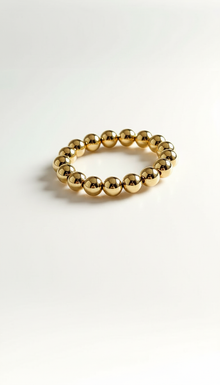 Delicate Beads Stackable Gold Ring