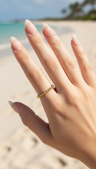 Delicate Beads Stackable Gold Ring