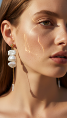Pendientes Savvy de perla Biwa de doble gota