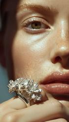 Flower Bouquet Silver Ring
