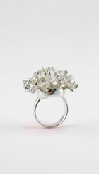 Flower Bouquet Silver Ring