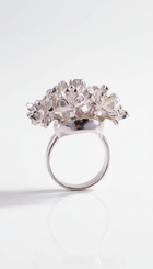 Flower Bouquet Silver Ring