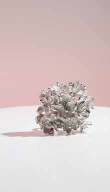 Flower Bouquet Silver Ring