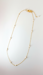 Tiny Oval Dainty Gold Necklace