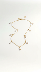 Oval Drop Dainty Gold Necklace
