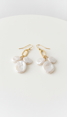 Keshi Pearl Gold Chandelier Earrings