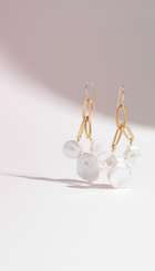 Keshi Pearl Gold Chandelier Earrings