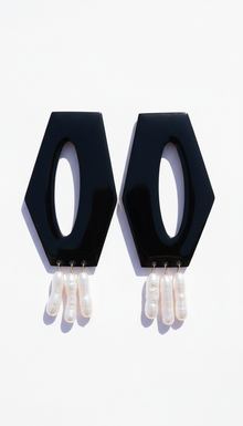 Hex & the City Pearl Enamel Earrings
