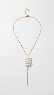 Biwa Pearls Lariat Gold Necklace