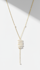 Biwa Pearls Lariat Gold Necklace