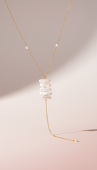 Biwa Pearls Lariat Gold Necklace