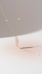 Biwa Pearls Lariat Gold Necklace
