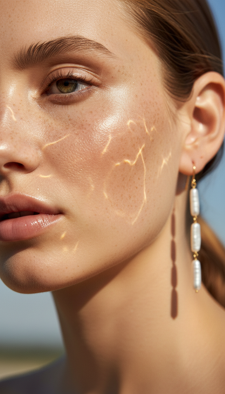Straight Biwa Pearl Drop Earrings