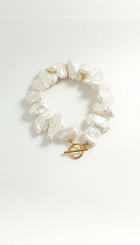 Biwa Pearl Bracelet with Toggle Clasp