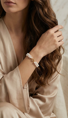Pulsera de perlas ovaladas onduladas