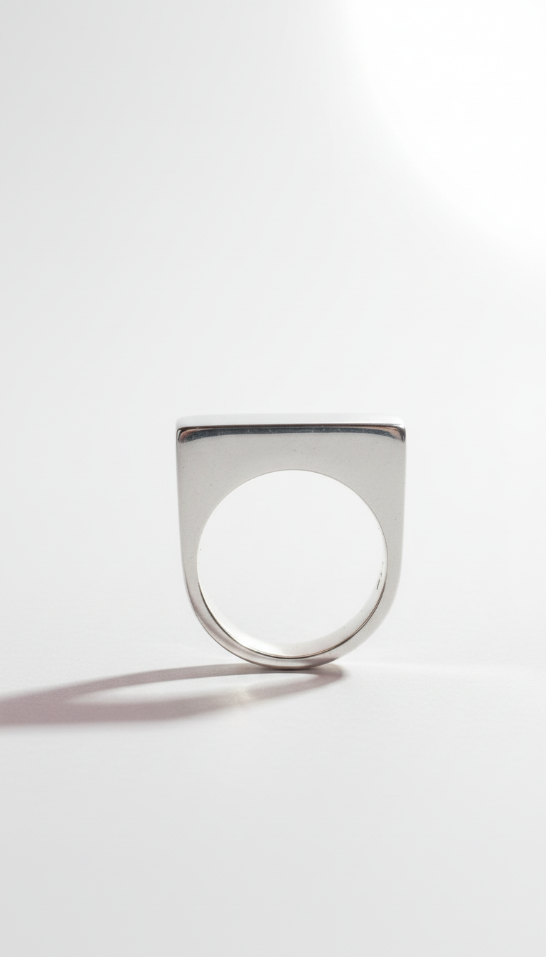 Rectangle Silver Singlet Ring