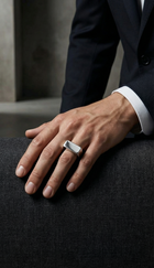 Rectangle Silver Singlet Ring