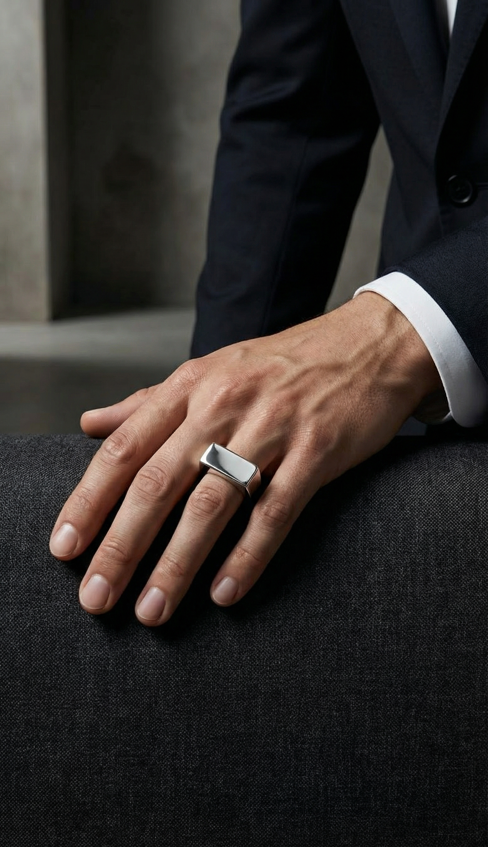 Rectangle Silver Singlet Ring