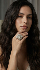 Flower Bouquet Silver Ring