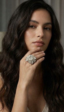 Flower Bouquet Silver Ring