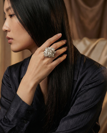 Flower Bouquet Silver Ring
