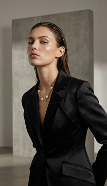 Thick Paperclip Chain & Peals Toggle Chocker