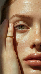 Delicate Beads Stackable Gold Ring