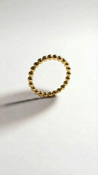 Delicate Beads Stackable Gold Ring