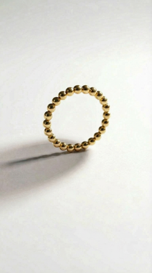 Delicate Beads Stackable Gold Ring