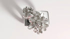 Silver Flower Square Ring