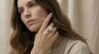 Silver Flower Square Ring