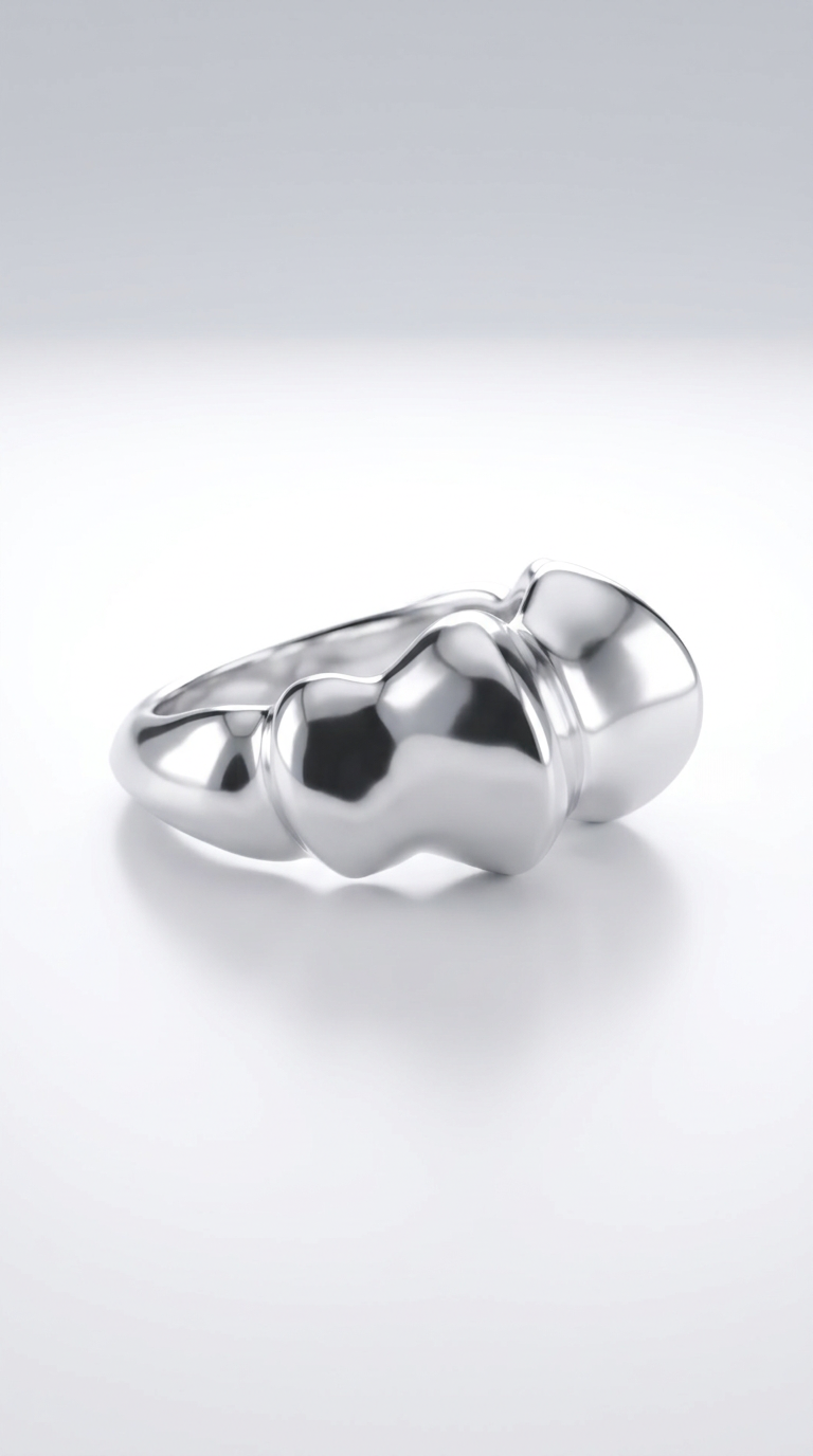 Flowing Waves Silver Ring