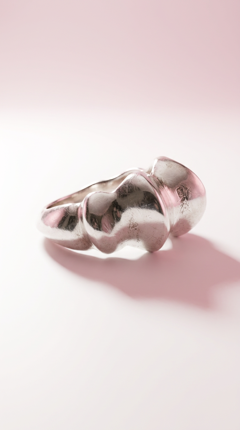 Flowing Waves Silver Ring