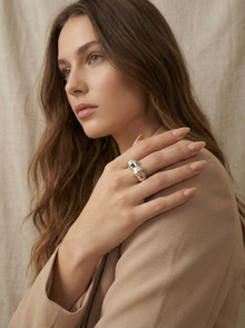 Flowing Waves Silver Ring