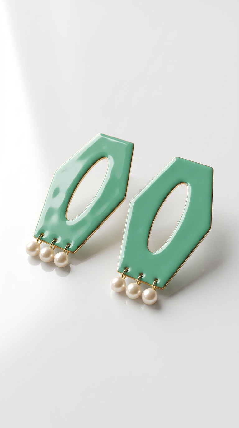 Hex & the City Pearl Enamel Earrings